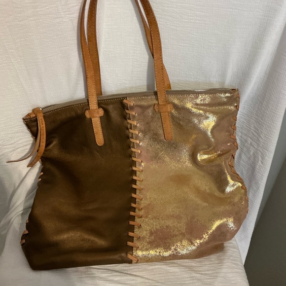 Rare Consuela Metallic Gold and Brown Tote / shoulder bag - Picture 2 of 8